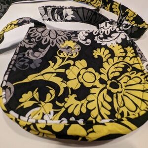 Vera Bradley Baroque Lizzy Hipster Crossbody Bag Retired Black Gray Yellow Green